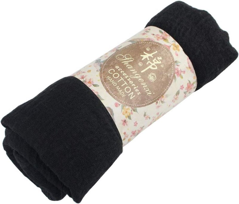 Wobe Women Summer Cotton Blend Crinkle Vintage Soft Long Scarf Linen Beach Shawl Wrap - Image 3